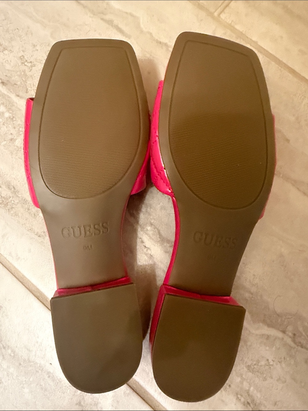 GUESS Pink Quilted Slide Mules with Logo Accent - Picture 2 of 5